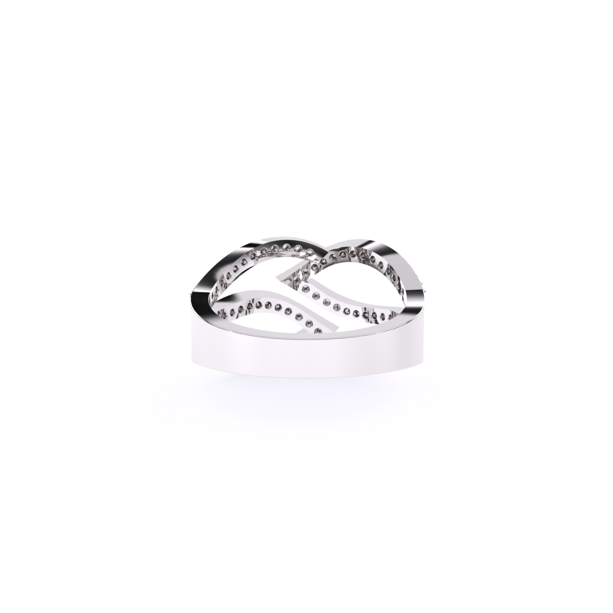 Trendy Open Leaf Style Diamond Wedding Ring